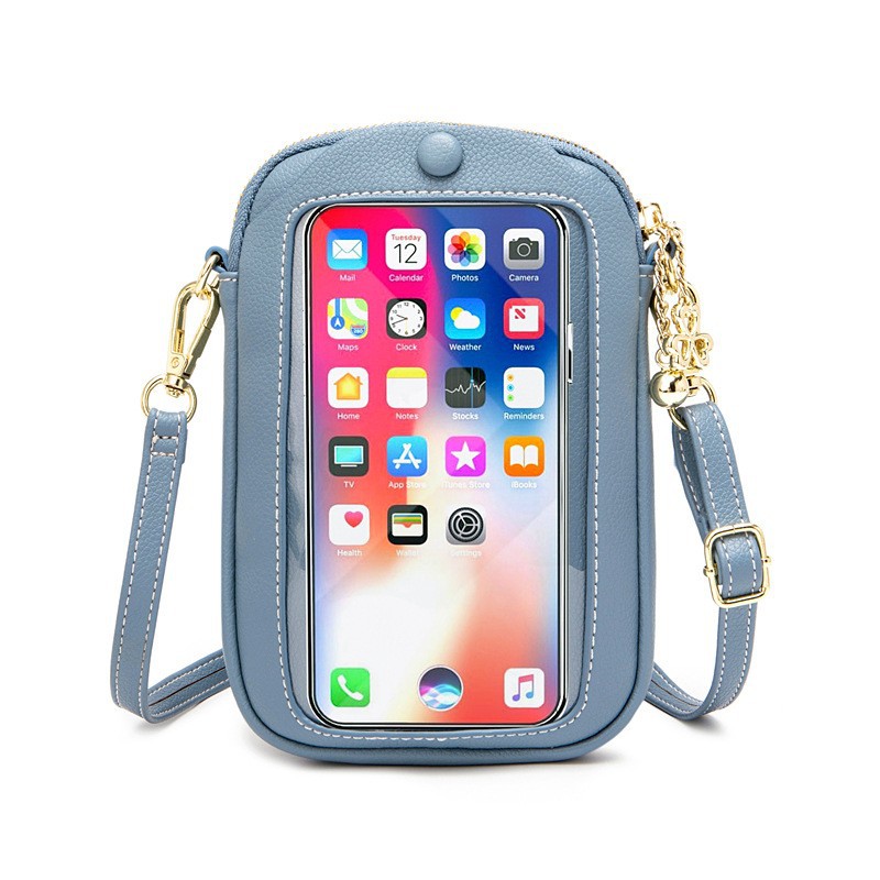 Touch screen zipper mobile phone bag